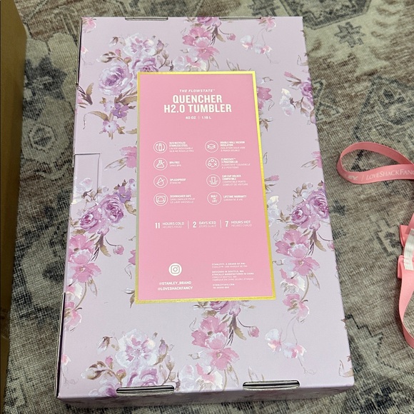 Stanley Floral Lavender Thermos with Pink Bag - Picture 4 of 6